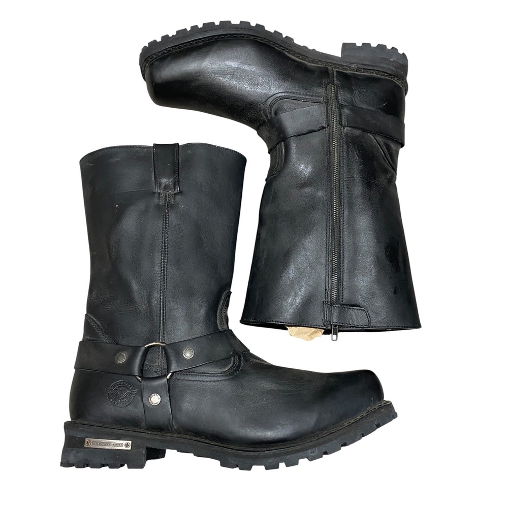 Vintage Milwaukee Leather Harness Motorcycle Boots Black Size 15